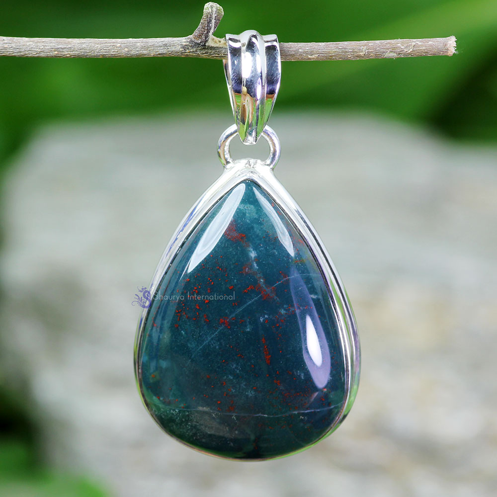 BLOOD AGATE C - BLD992- BLOOD AGATE GEMSTONE HANDMADE PENDANTS MADE IN 925 STERL